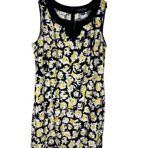 Jessica Howard Black and Yellow Floral Sleeveless Dress Size 20W